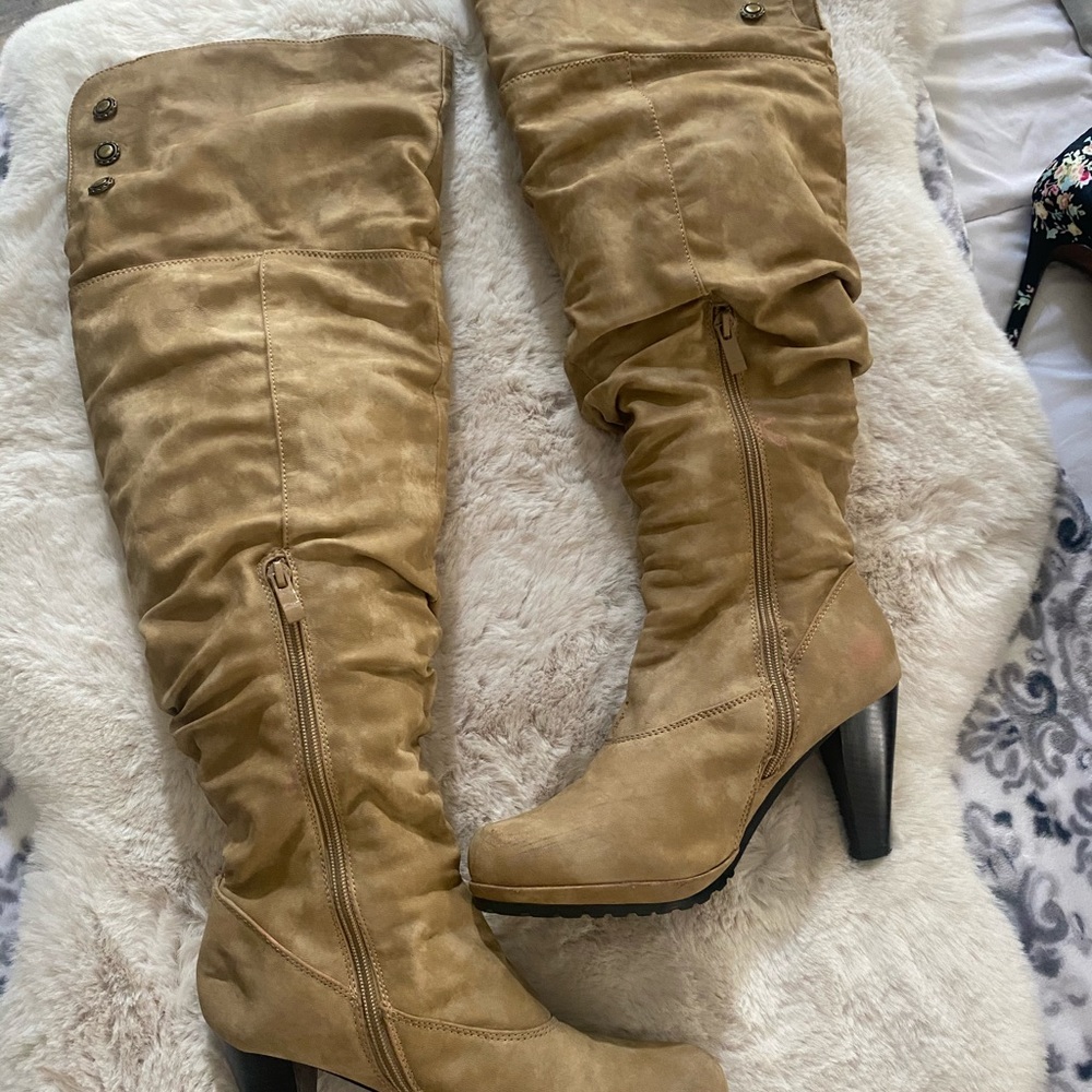 Suede over the knee boot